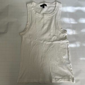 Banana Republic White Fitted Ribbed Tank Top Size Medium
